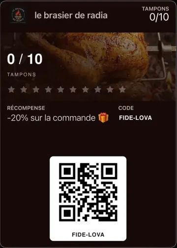 Carte de fidélité d'une rôtisserie dans Apple Wallet
