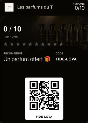 Carte de fidélité d'une parfumerie dans Apple Wallet